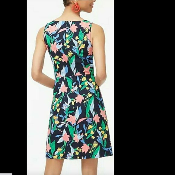 NEW- J Crew Factory- Floral SquareNeck Dress- 0 - Picture 3 of 5